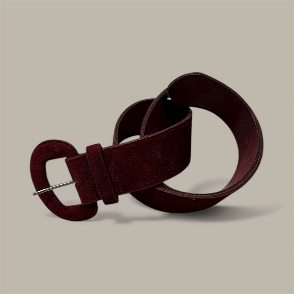 Elegant Burgundy Suede Belt